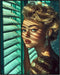 Posterizer 1 pcs-glamorous woman against window blinds portrait -3-Photography Art-Retro Art-Decorations for Bedroom, Office, Living Room - unfram...