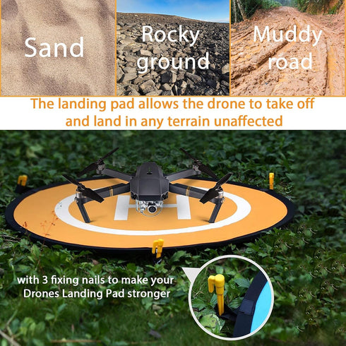 Linkidea 21'' Drones Landing Pad, Portable, Foldable Drone Accessories Pads for DJI Mavic Phantom 2/3/4/ Pro, Waterproof RC Drones Helicopter, Ant...