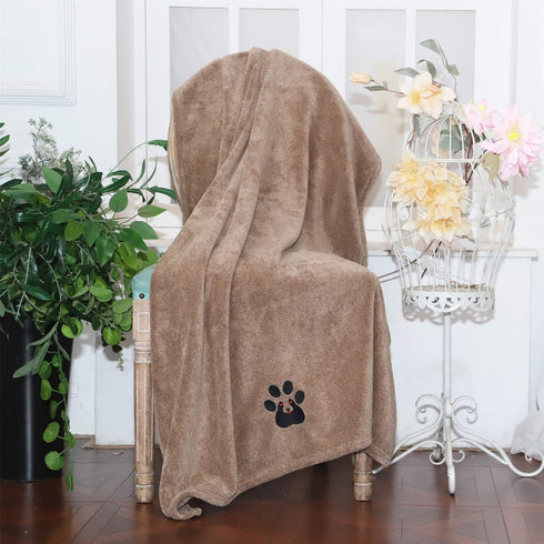 Extra Large Dog Towels for Drying Dogs Super Absorbent Soft Microfiber Pet Bath Grooming Towel for Dogs Cats and Other Pets (XL-55" * 36", Brown)...