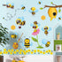 RW-1061 3D Bee Wall Decals Bee Flowers Wall Stickers Cartoon Animals Stickers DIY Removable Animals Tree Branch Wall Art Decor for Kids Babys Nurs...