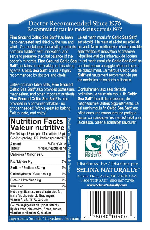 Celtic Sea Salt, Fine Ground Resealable Bag, 8 oz...