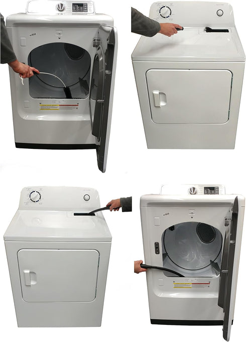 Dryer Vent Cleaner Kit Vacuum Attachment and Dryer Vent Brush. This Dryer Lint Brush Vent Trap Cleaner Tool Can Reduce Your Risk of A House Fire! ...