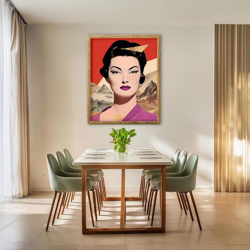 Posterizer 1 pcs-vintage woman with landscapes collage-Retro Art-Abstract & Modern Art-Gift for Art Lovers-Gifts for Women- UNFRAMED Wall Art...