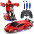 RC Car Robot for Kids Transformation Car Toy, Remote Control Deformation Vehicle Model with One Button Transform 360°Rotating Drifting 1:18 Scale,...