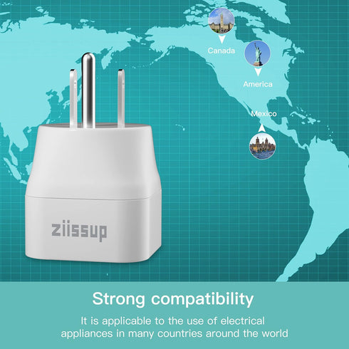 European to USA Plug Adapter, EU to US Plug Adapter, Europe to USA Travel Converter for Most of Europe EU Spain France Type C/E/F Plugs to US Powe...