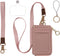 2-in-1 ID Badge Holder & Lanyard Wallet - Multi-Use Womens Small Wallet with Removable Wristlet & Neck Lanyard, Clear Window, 5 Card Slots, Phone ...