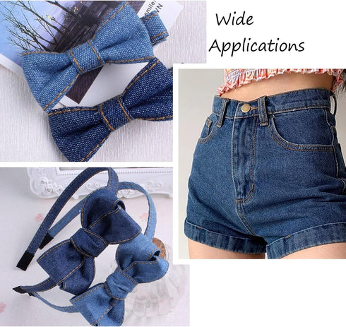 10.9 Yards Stitch Denim Ribbon 10mm Jeans Cloth Trim Ribbon Marine Blue Cloth Ribbon Trim Garment Accessories for DIY Crafts Hairclip Accessories ...