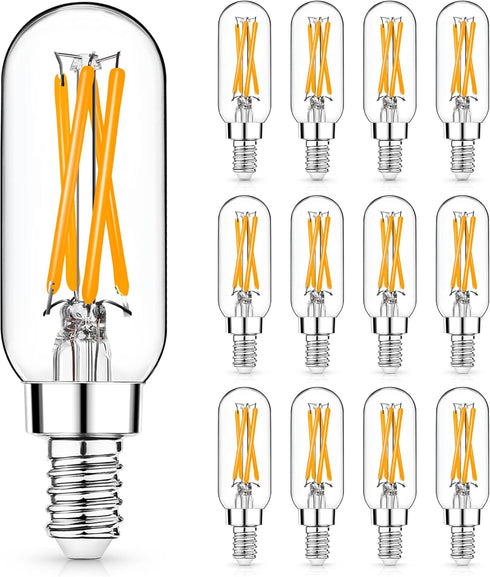 Mlambert 12 Pack Dimmable T6 LED Bulbs,4W Equal 40W e12 Candelabra Bulb 2200K,Clear 4W E12 Edison Bulb for Chandelier,Light Bulb E12 Candelabra Bu...