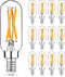 Mlambert 12 Pack Dimmable T6 LED Bulbs,4W Equal 40W e12 Candelabra Bulb 2200K,Clear 4W E12 Edison Bulb for Chandelier,Light Bulb E12 Candelabra Bu...