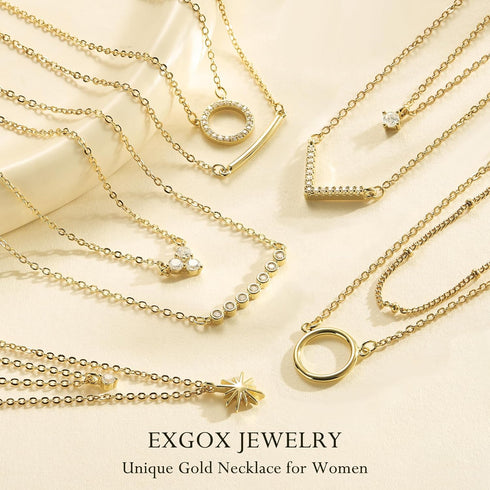 EXGOX Gold Necklace for Women,2PCS Silver Necklace for Women 14K Gold Plated Gold Layered Necklaces Cute Tiny Pendant Heart Butterfly Layering Nec...