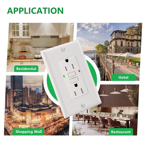 GFCI Outlet Receptacle,1pack,Ground Fault Electric Plugs,125V 15Amp,Weather-Resistant and Tamper-Resistant,GFI UL&CUL Listed White...