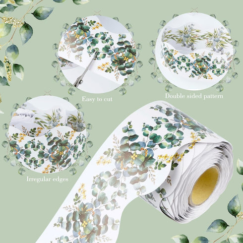 Eucalyptus Bulletin Board Border for Classroom Boho Green Plant Die-Cut Rolled Two-Sided Printed Leaves Trim Paper Back to School Decorations for ...