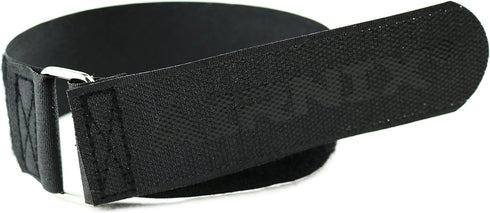4pc 22" x 1.5" (19" useable) Hook and Loop Nylon Cinch Straps, Reusable Fastening, Securing, Cable Straps, Metal Buckle, Black...