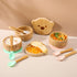 Baby Bowls with Lid - HBM Bamboo Suction Bowls for Baby and Spoon Set - 3PC Feeding Supplies Set for Infant, Toddlers - Detachable Silicone Suctio...