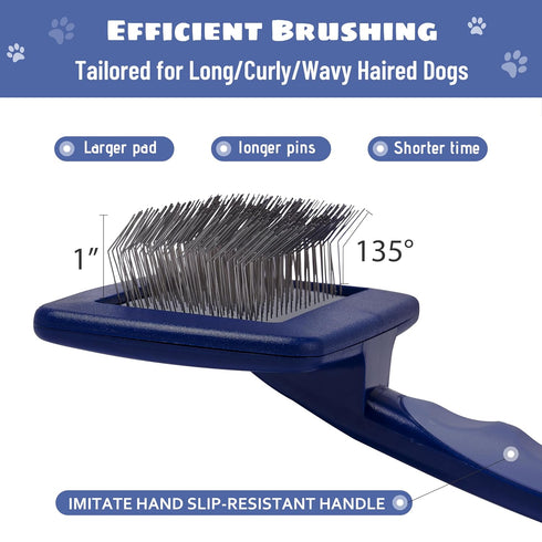Slicker Brush for Long-haired Dog/Labradoodle Grooming Brush,Large Slicker Dog Brush for Goldendoodle Poodle Doodle,Massages Pet Skin, Removes loo...