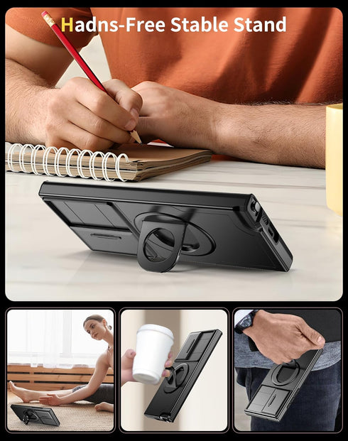 Magnetic for Samsung Galaxy S22 Ultra Case & S23 Ultra Case Compatible with MagSafe Wireless Charging,with Screen Protector,with Kickstand &Camera...