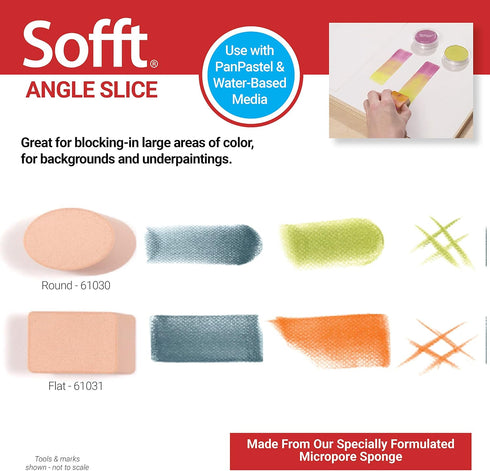 Sofft Artist Tools by GOLDEN, Round Angle Slice Sponges, Pack of 2, Professional Artist Pastels...