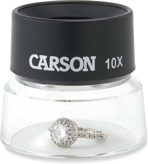 Carson LumiLoupe 10X Power Stand Magnifier (LL-10), Black/Clear...