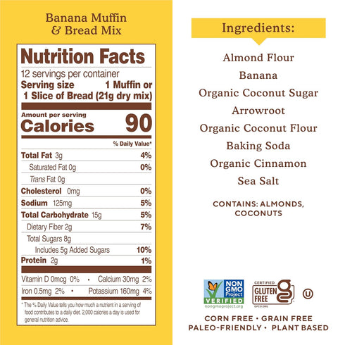 Simple Mills Almond Flour Baking Mix, Banana Muffin & Bread Mix - Gluten Free, Plant Based, Paleo Friendly, 9 Ounce (Pack of 1)...