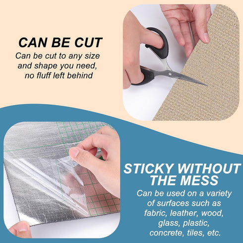 DIY Climbing Cat Scratcher Mat,2 Pack Trimmable Self Adhesive Cat Scratching Pads,39.3"X16"Cat Scratching Protector Board for Couch Furniture Wall...