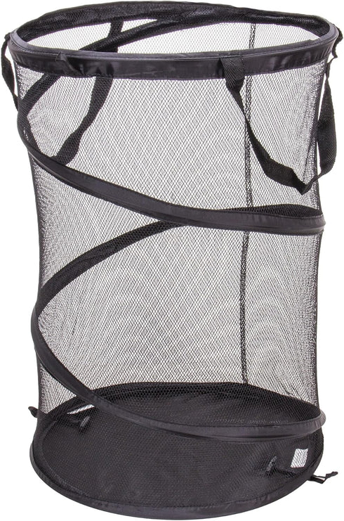 Household Essentials 2026 Pop-Up Collapsible Mesh Laundry Hamper | Black, 25" H...