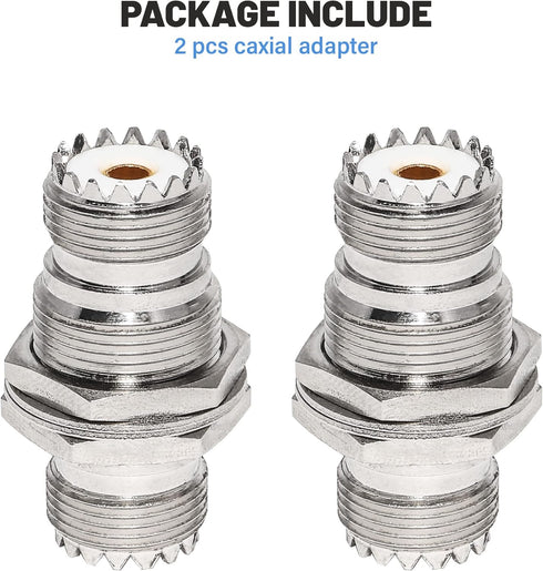 Anina UHF Female to Female Jack Bulkhead Coax Connector SO-239 PL-259 RF Coaxial Cable Adapter 2-Pack...