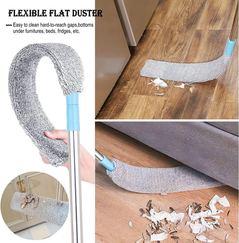 Retractable Gap Dust Cleaner Under Appliance Microfiber Duster Dust Brush with Extension Pole (36 to 49 inches) Cleaning Duster for Bed High Ceili...