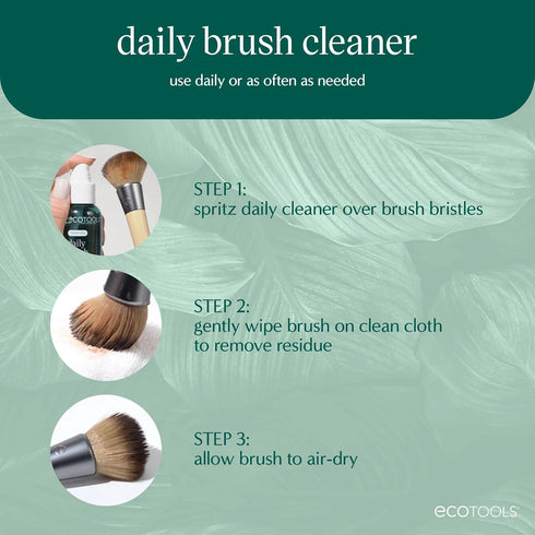 EcoTools Daily Brush Cleaner, Makeup Brush Cleanser Spray, Quick Drying Brush Spray, Fragrance Free & Dermatologist Tested, Travel Size, TSA Appro...