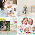 4PCS 9 Inch Wood Easels, Tripod, Painting Party Easel, Kids Student Tabletop Easels for Painting, Easel Stand for Painting Canvases, Portable Canv...