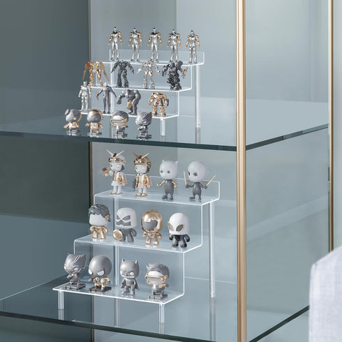 Grarry Acrylic Risers Display Stands, Perfume Organizer Stand, Acrylic Display Shelves Compatible with Funko POP Stand, Clear Display Stand Risers...