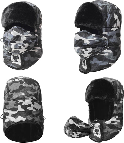 Trooper Trapper Hat,Winter Ski Hat with Winter Ear Flap and Ski Windproof Mask...