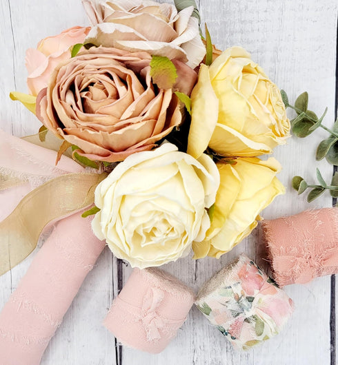 SIMPLE and THINGS Fringe Chiffon Ribbon 3 rolls, 1.5 in X 6 yds, 18 yds total, for Wedding Invitations, Bridal Bouquets, Gift Wrapping, Floral Arr...