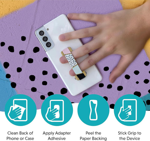 LoveHandle Mermaid Scales Design Phone Grip - Elastic Phone Strap with Light Blue Base - for Most Smartphones and Mini Tablets, lh-01-mermaidscale...