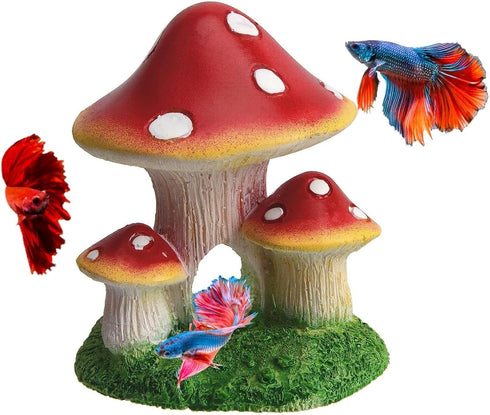 Saim Mushroom House Aquarium Decorations Fish Tank Rocks Caves Landscape Ornament Mini Landscape House Fairy Garden Decoration...