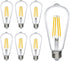 Bioluz LED 92 CRI Dimmable Edison Light Bulbs 800 Lumen Warm White 2700K 60W Replacement ST64 / ST19 / ST58 8.5W E26 Standard Base Title 20 High E...