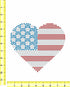 Rhinestone Genie American Flag Heart 8"-Red, White & Blue Magnetic Rhinestone Template, Black...