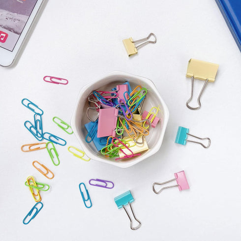 Ceramic Paper Clip Holder Gold Line Paper Clip Dispenser Organizer for Desk Cute Terrazzo Marble Pattern Office Binder Clip Holder Bobby Pin and H...