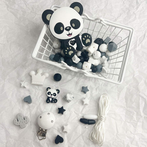 Silicone Loose Beads Panda Set Kit DIY Necklace Bracelet Jewelry Accessories...