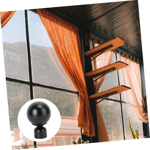 Artibetter 2pcs Roman Pole Decorative Head Curtain Pole Finials Curtain Rod Finials Drapery Finials Curtain Rod Ends End Cap Finial Curtain Rail E...