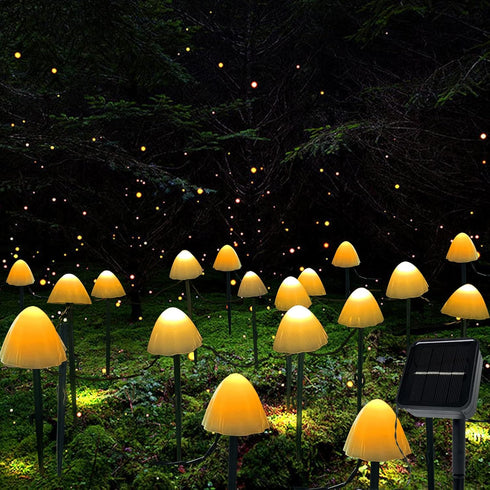 Solar Garden Lights Outdoor, 12LED Mini Mushroom Solar String Lights 8 Modes Waterproof Solar Landscape Lights for Pathway, Yard, Wedding,Backyard...
