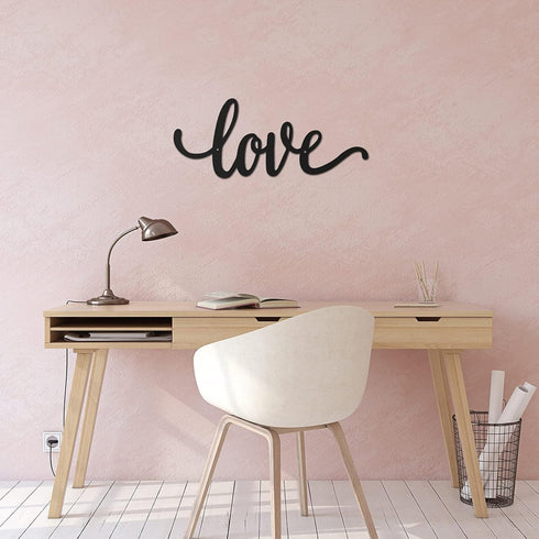 Metal Wall Decor Rustic Letter Signs Black Wall Art Hanging Word Cutout Decoration for Home (Love Style)...
