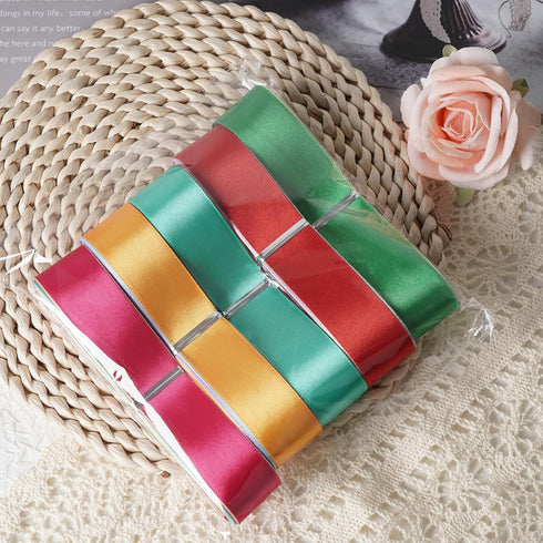 Chenkou Craft Solid Satin Ribbon Ribbons Assorted 40 Yards Craft Bow Party Decoration Packing Ribbons (Mix, 1"(25mm))...