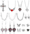 HAIAISO 16 Pcs Grunge Gothic Jewelry Set Punk Necklace Set Vintage Goth Ring for Women Gothic Dangle Earrings Goth Choker Necklace Emo Y2K Jewelry...