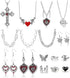 HAIAISO 16 Pcs Grunge Gothic Jewelry Set Punk Necklace Set Vintage Goth Ring for Women Gothic Dangle Earrings Goth Choker Necklace Emo Y2K Jewelry...