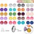 Maitys 200 Pcs 20 Colors Druzy Resin Cabochons Stainless Steel Stud Earring, Faux Druzy Cabochons Round Flat Back Dome for Jewelry Making, DIY Cra...