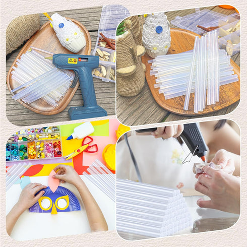SUNFATT Mini Size Hot Glue Sticks,(50 Pcs)5.9" x 0.27" Crystal Clear Glue Sticks Perfect for Hot Glue Gun,Easily Create and Bond Crafts on Wood,Pl...