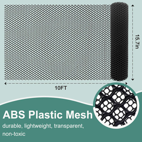 Chicken Plastic Wire Fencing Mesh - Heavy-Duty Plastic Chicken Black Wire Fence Mesh for Gardening, Barrier Netting, Poultry Dogs Rabbit Fencing (...