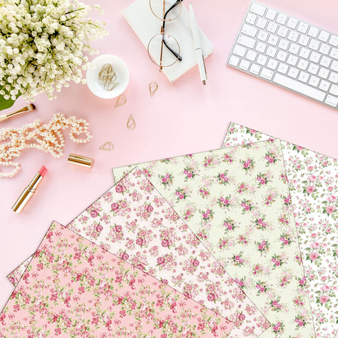 Whaline 12Pcs Spring Cotton Fabric Bundles 18 x 22 Inch Floral Quilting Fabric Patchwork Flower Pattern Precut Fat Quarters for Spring Birthday Se...