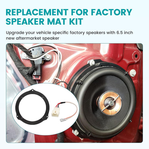 6.5 Inch Front Rear Door Speaker Spacer W/Speaker Wiring Harness for 2012-2020 Ford Mustang/Fusion/Focus/Escape/Fiesta/Edge, 6.5” Speaker Adapter ...