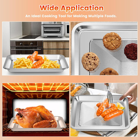 GWY Toaster Oven Tray Replacement for Cuisinart TOA-29 TOA-28 AFR-25 Toaster Air Fryer Convection Oven, Stainless Steel Pan Air Fryer Tray Replace...